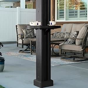ALUMATABLE™ Alumawood Patio Cover Post Table (Black)