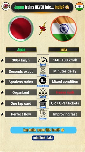 Japan Trains NEVER Late 😳 India vs Japan #shorts