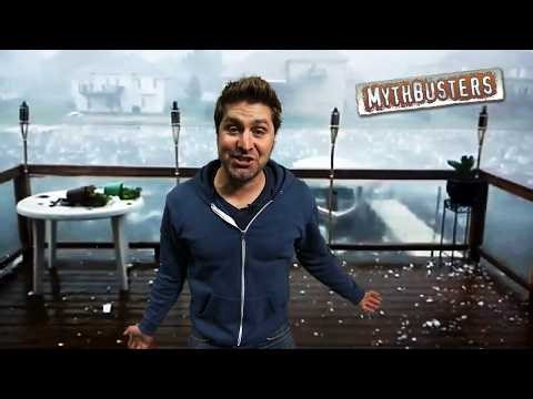 Can Baseball Sized Hail Really Sink A Boat? | MythBusters