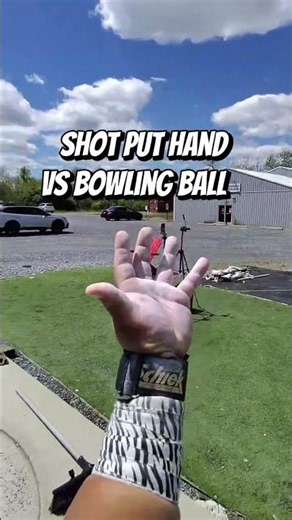 Shot put hand vs bowling ball.. #shotput