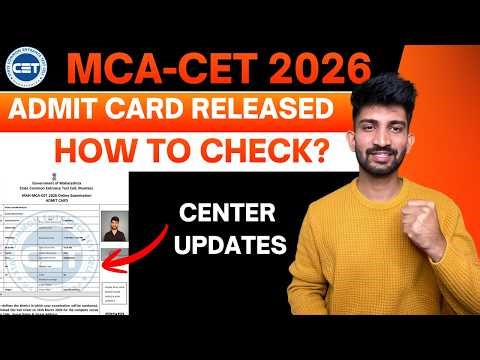 Mca cet Admit Card Released 2026 | How to Chek Mca cet Admit Card 2026