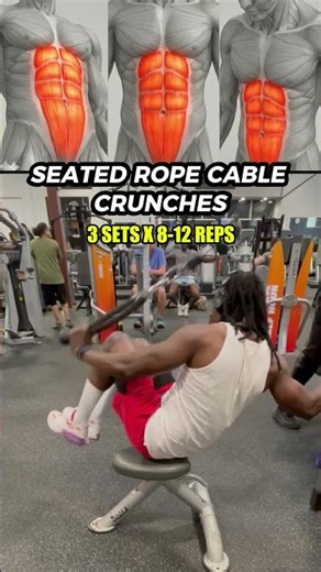 Cable Crunch Workout for Thick Abs & Core 💪 || #absworkout #cablecrunch #fitness #gymshorts #abs