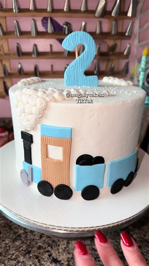 Just a quick explanation and how I did this little train on the Cake you using Fondant shapes. ##Cake##Birthday##BirthdayCake##Train##TrainCake