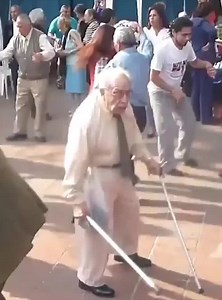 128K views · 351 reactions | This is an older gentleman who drops his walking stick and starts breaking it down! | Dance Floor Spotlight | Facebook