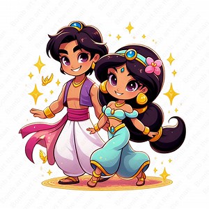 Princess Jasmine and Aladdin Png, Princess Jasmine Clipart, Aladdin Clipart, Instant Download - Etsy