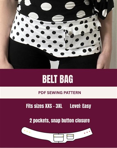 Belt Bag Sewing Pattern PDF, Utility Festival Bag (instant Download) - Etsy