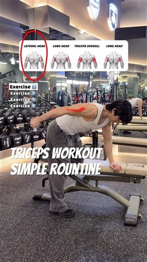 🔸4 Easy Triceps Exercises | Simple Dumbbell Triceps Routine🔥 #gymtips #armsworkout #armday