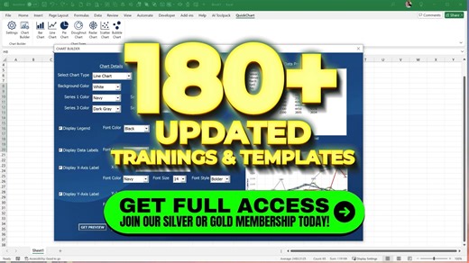 📊 The SECRET Excel Chart Tool That Saves HOURS Of Work What if you could turn any Excel chart into a clean image or even email it — all with one click? That’s exactly what this VBA-powered tool does, thanks to the free QuickChart API. Perfect for reports, client updates, or sharing insights instantly. 🔥 And now, Patreon members get the upgraded version with: ⭐ Legend font color, size & style options ⭐ Support for 4 data series ⭐ Data label font, color, size & style ⭐ X-Axis label customization