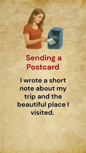 Sending a Postcard || Learn English! 🚀 #learnenglish #shorts #viral #viralshorts