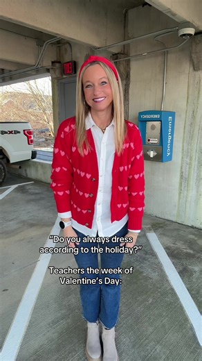Teacher dress code this week = pink, red or hearts ❤️🩷 #fyp #momsover40 #teachersoftiktok #valentinesday