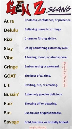 Popular Gen Z Slang Words & Meanings