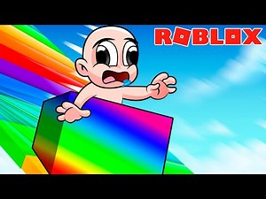 BEBÉ NOOB se DESLIZA en UNA CAJA a 999.999 de ALTURA 😄🌈 en Roblox