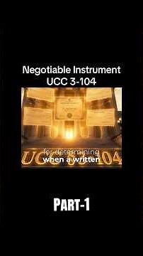 UCC Section 3-104: What Makes a Document a Negotiable Instrument?