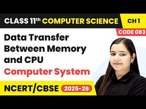 Data Transfer Between Memory and CPU - Computer System | Class 11 Computer Science Chapter 1 | CBSE