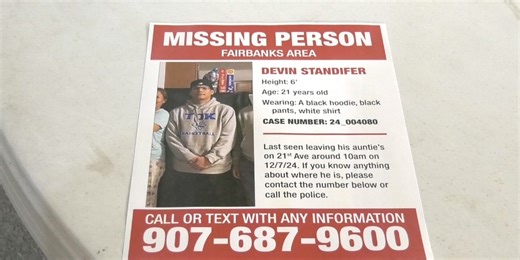 Police, family search for missing Fairbanks man who police say is a person of interest in sexual assault investigation