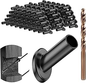 BLIKA 40 Pack 25 30 35 Degree Black Cable Railing Angle Beveled Protector Sleeves for 1/8" 5/32" 3/16", T316 Stainless Steel, Angle Protector Sleeves Stair Cable Railing Hardware Kit for Wood Posts