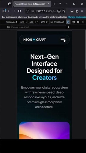 Build This Premium Hero & Navigation with HTML, CSS & JS 🔥 #shorts