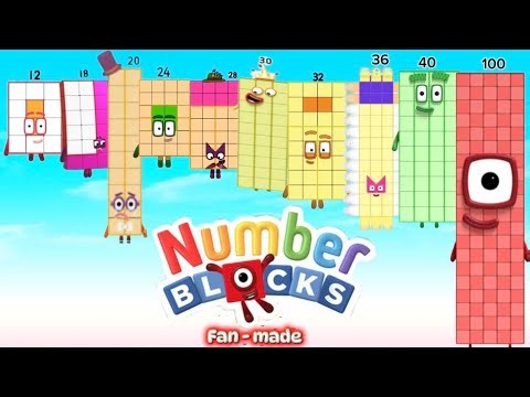 THE NUMBERBLOCKS SUPER RECTANGLE CLUB 12 TO 100 | ADDITION | LEARN TO COUNT | hello george