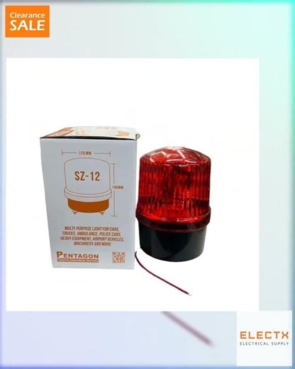Pentagon Warning Light Revolving Light Available in Amber or Red Color 12V or 24VDC
