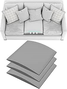 Couch Cushion Support, Sofa Cushion Support for Sagging Couch Seat, Couch Replacement Insert, 20"x20"x2", High Density Foam Furniture Seat Sagging Repair, Trapezoid 40D, Grey Set of 3