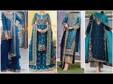 Blue wedding dresses ideas/Blue nikkah dresses designs/Royal blue bridal outfit ideas/nikkah dress
