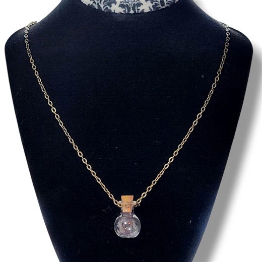 Miniature Glass Bottle Pendant Necklace - Etsy