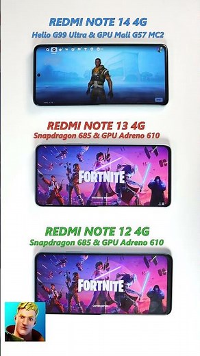 #Fortnite test on #Redmi Note 14 vs Note 13 vs Note 12🔥G99 Ultra vs SD 685😱Which is faster?