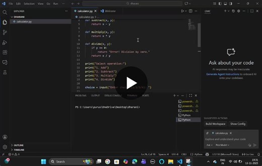 #codesoft #python #internship #career #learning | DHARANIDHARAN D