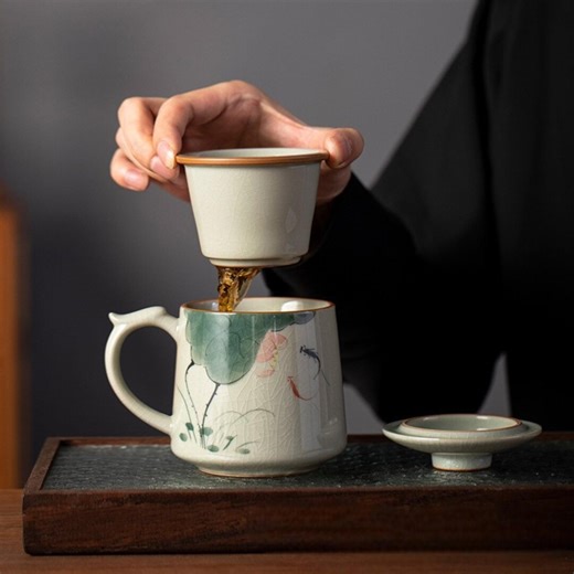 Handmade Japanese Tea Infuser Mug With Lid, Ceramic Loose Leaf Teacup, Elegant Ceramic Tea Cup, Minimalist Tea Lover Gift - Etsy