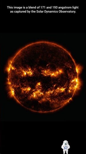 This image is a blend of 171 and 193 angstrom light as captured by the Solar Dynamics Observatory.