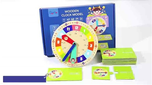 Wooden Digital Clock Toy for Preschoolers Math Learning & Time Teaching Cognitive Enlightenment for Telling Time