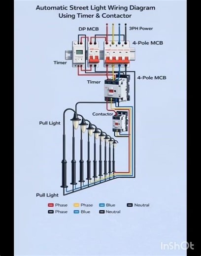 Street Light ON OFF Starter with Photocell Sensor#shortsfeed #electrician