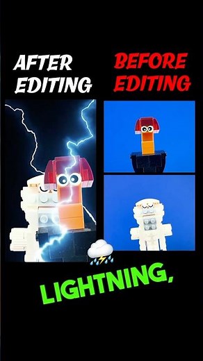 Behind the scenes (Before and after editing) #ninjago #lego #bluescreeneffects