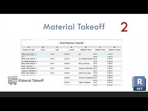 Material Takeoff in Revit Part 2