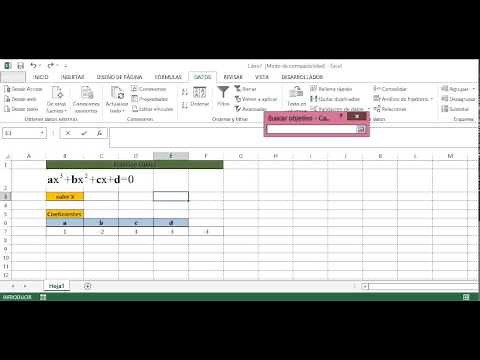 Cubic equation with Excel