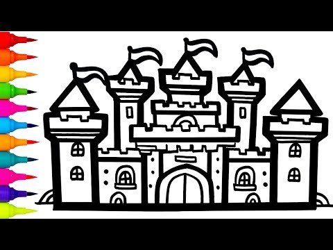 Amazing Fantasy Castle Drawing 🏰 | Magical Castle Line Art & Coloring Tutorial Step-by-Step