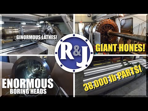 Factory Tour | TURNING, BORING, & HONING GIANT HYDRAULIC CYLINDERS R&J Cylinder + Machine