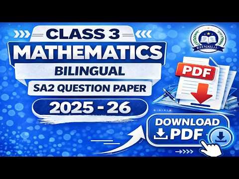 Mathematics Class 3 bilingual SA2 question paper 2025- 26