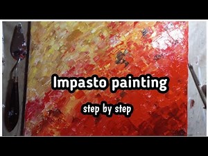 Easy impasto painting tutorial || Flowers Acrylic painting for beginners ||