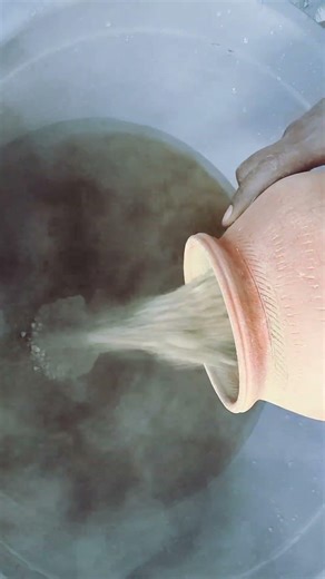 yellow soft rock cement sand pouring in water #oddlysatisfying #textureasmr