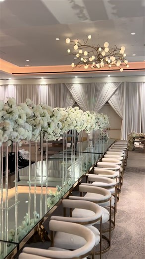 Behind the scenes from tonight’s wedding! Starting off the month of love with a clean white gold wedding reception #luxuryevents #wedding #valentinesday #weddingreception #luxurywedding