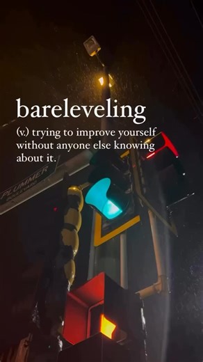 Daily Logophilia | New Words on Instagram: "Bareleveling (pronounced bear lev uh ling) in the sense of improving yourself refers to the act of stripping away excuses, ego, and self delusion so you can look at your flaws, habits, and strengths with total honesty, creating a clear baseline from which real growth can happen; the word is modern and informal, formed from bare meaning exposed and leveling meaning establishing the true level or truth of things, giving it the feeling of resetting yourse