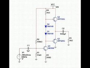 Class AB Power Amplifier | Audio Amplifier | PCB easyeda | Multisim