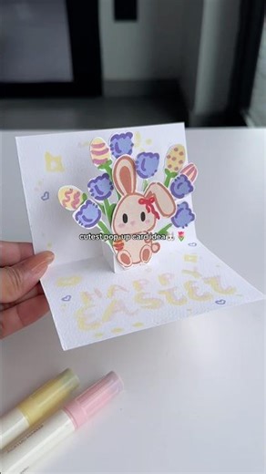 cutest Easter pop-up card idea 🌷🐰🥚 #handmadegift #popupcard #giftcard #eastercrafts #paperflower