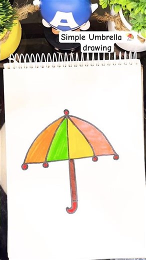 Simple Umbrella ⛱️ with Lines #trendingshorts #youtubeshorts #youtubefeeds #viralshorts #top10