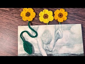 CROCHET Simple & Easy Flower BOOKMARK💯 Step-by-Step Tutorial for Beginners👌Sunflower Bookmark