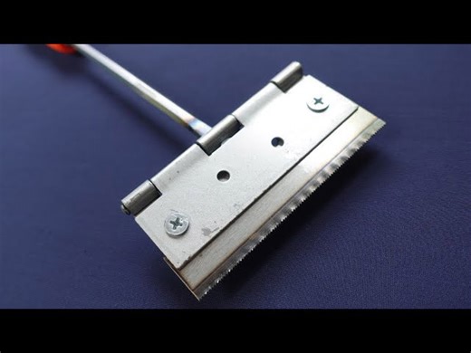 Clever Tool from Door Hinge and Razor Blade for Easy Life
