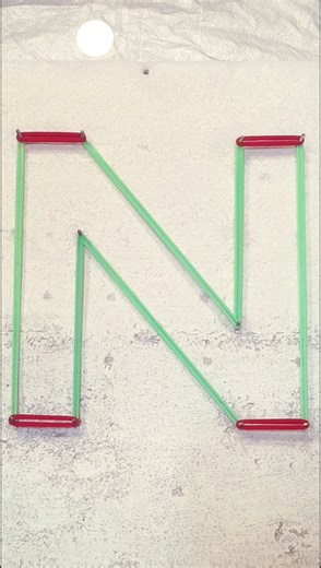 🟩🟥(N) Letter Rubber Band 3D Art