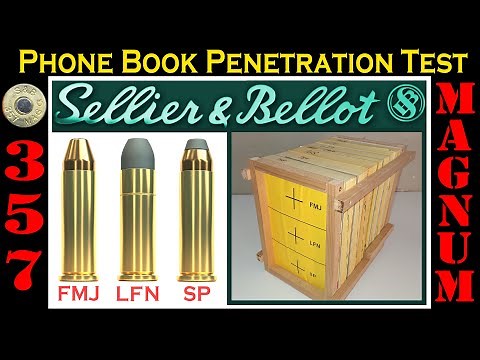 SELLIER & BELLOT .357 Magnum Phone Book Penetration Test. FMJ - LFN - SP.