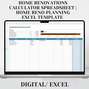 Home Renovation Budget Calculator Excel Template | Remodel Cost Estimator Spreadsheet | Home Improvement Planner | DIY Renovation Tracker - Etsy Australia